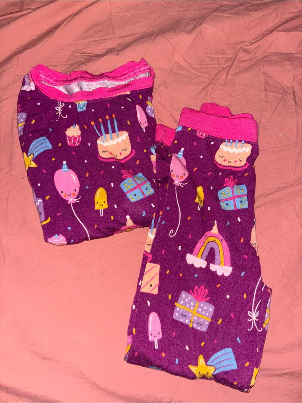 Little Sleepies Purple and Pink Birthday Print Pajama Set